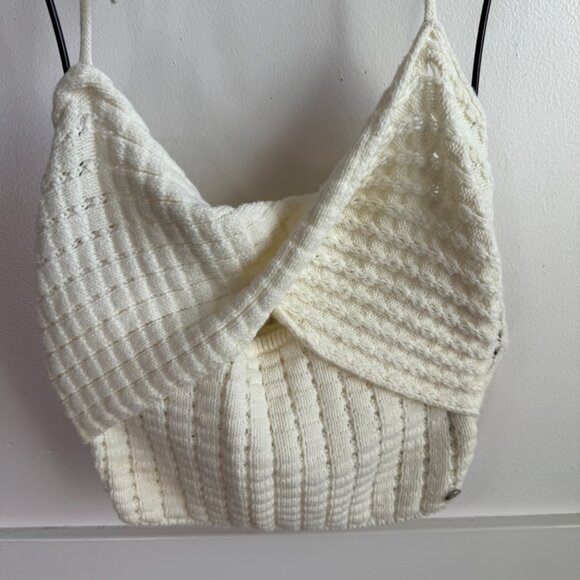 NWOT ROXY Off White Venice Knit Halter Crop Top - Picture 7 of 8